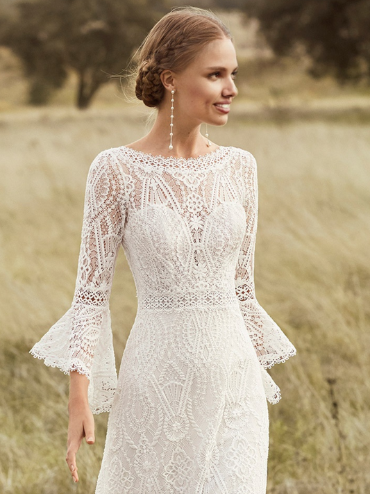 Boho-Chic Lace Wedding Dress 10312