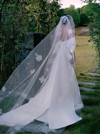 Strapless Mermaid Wedding Gown with A Detachable Bowtie 15732