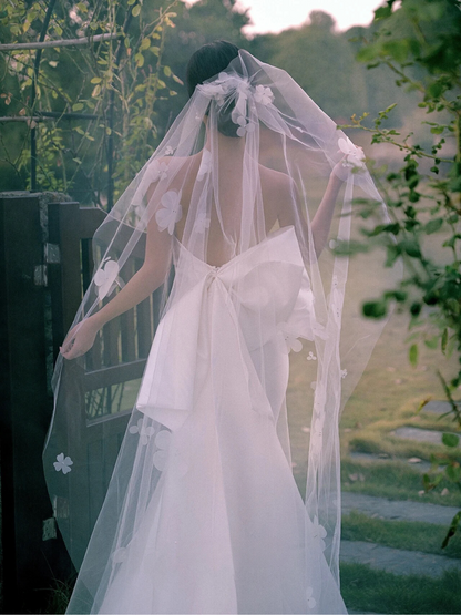 Strapless Mermaid Wedding Gown with A Detachable Bowtie 15732