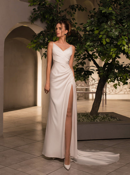 Thigh-High Slit Wedding Dress 15623