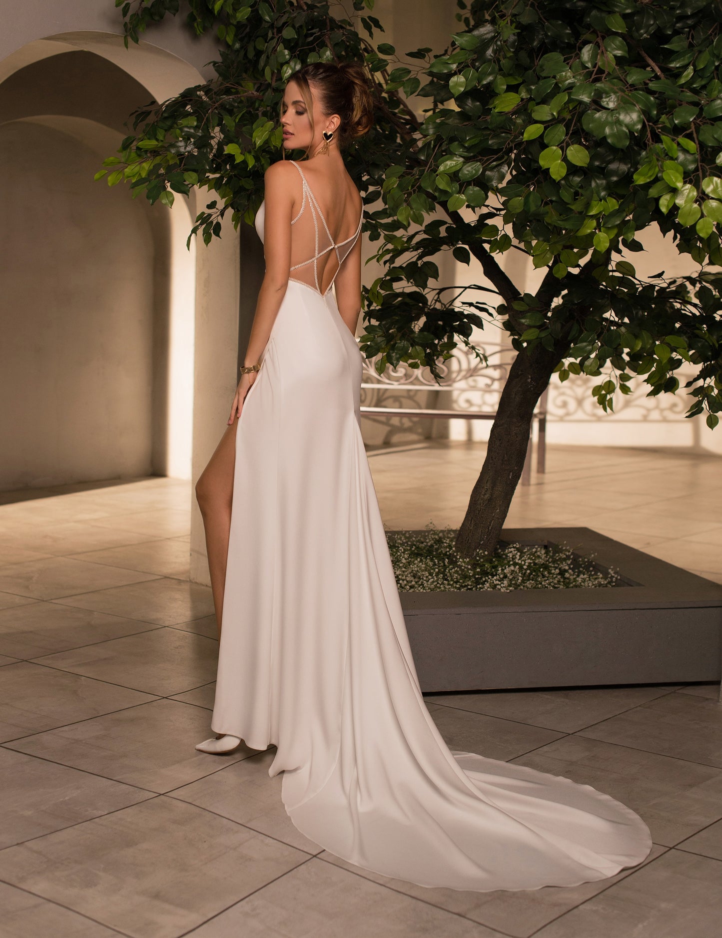 Thigh-High Slit Wedding Dress 15623